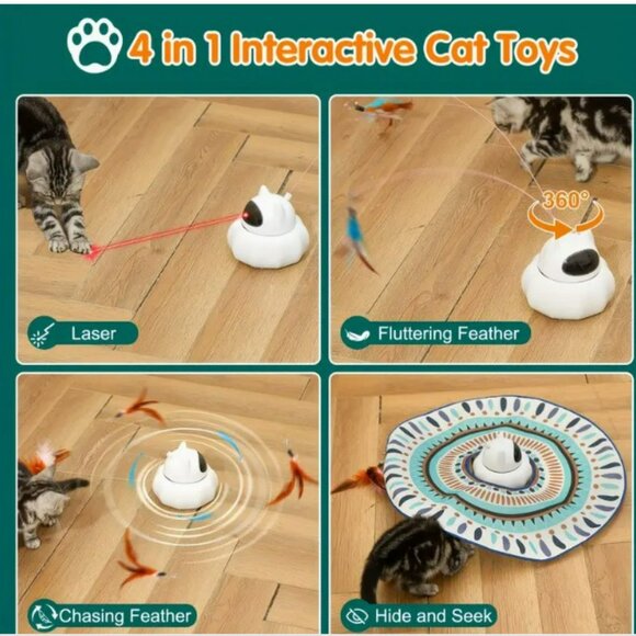 Best cat toy ever for both young and older cats! Cat Laser Toy Automatic, 4 In 1 - Picture 1 of 8